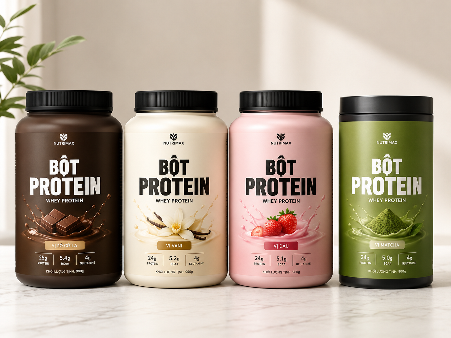 Dòng sản phẩm bột protein mẫu của học viên